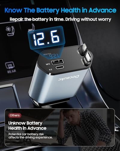 Image of Retractable Car Charger for iPhone 17, 69W USB C 4 in 1 Fast Charging, Car Truck Accessories, Car Adapter, Road Trip Essentials Gift for Men Women, for iPhone 17 Pro Max Air 16 15 14 13, Galaxy, Pixel