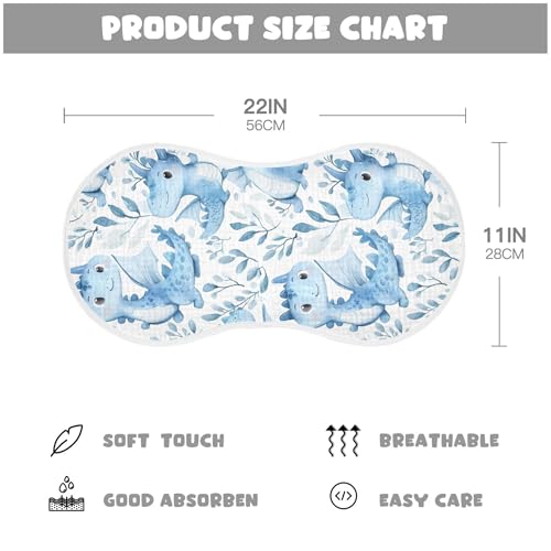xigua Watercolor Cute Baby Dragon Baby Burp Cloths for Newborn Boys and Girls 4 Pack, Soft & Absorbent Cotton Baby Burp Cloth, Baby Washcloths, Newborn Towel, Burp Rags4