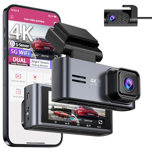 OMBAR Dash Cam Front and Rear 5G WiFi, Dash Cam...