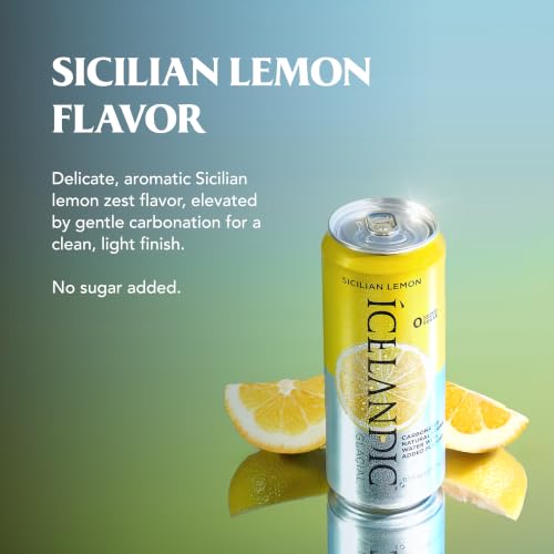 Image of Icelandic Glacial Sparkling Water, Sicilian Lemon, 330mL (Pack of 10)