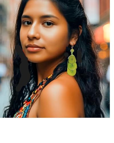 Tagua Nut Jewelry, Triple Cascade, with Asai. (Red Color)3