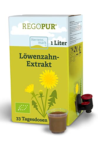 REGOPUR Bio Löwenzahn-Extrakt, 1 Liter I 100% vegan, fermentiert & ohne Zusätze I tägl. Nahrungsergänzung oder 3-Monatskur