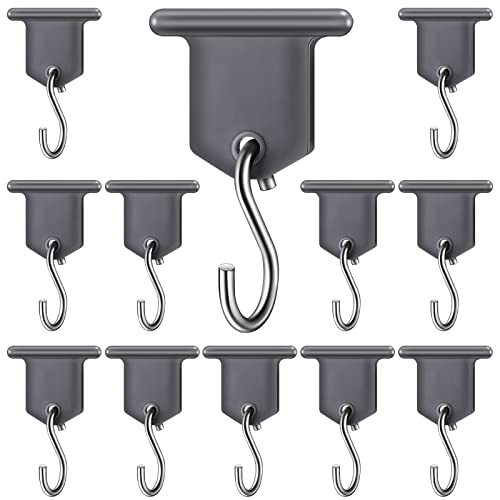 BBTO 12 Pairs Rv Awning Hooks for Lights Camping Awning Accessory Hangers S Shaped Hooks Set Rv Party Light Hangers for Christmas Party Camping Tent Indoor and Outdoor Supplies (Grey and Silver)