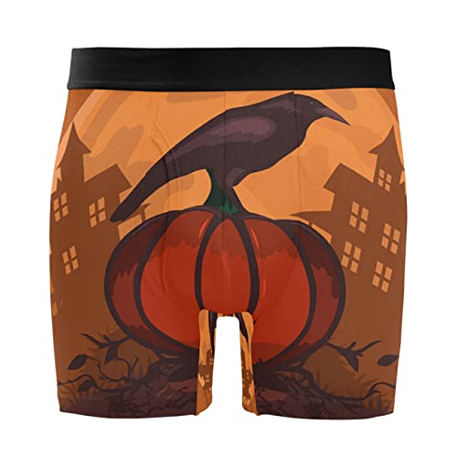 Bóxer para hombre con estampado de fantasmas y cuervos, calzoncillos Vnurnrn para el día a día