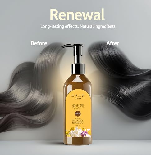 Image of Japanese Hair Dye Shampoo Long Lasting Natural Hairdye Shampoo For Unisex, Premium Japanese Natural & Hair Colourshampoo Black | Home Haircolor Solution 300Ml (Pack Of 1) (2Pack)