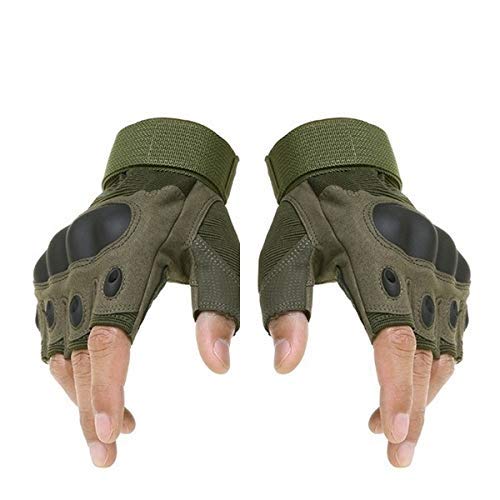 SAINTIMO ® Half Finger Hand Gloves for Bike Riding, Sports, Hiking, Cycling, Travelling, Camping, Gym, Gloves for Men Bike Riding (Olive Green, Polyester)