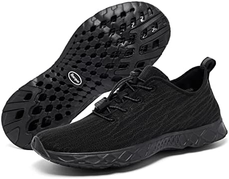 Racqua Mens Womens Water Shoes Swim Pool Beach Lightweight Quick Drying Aqua Shoes Outdoor Athletic Sport Walking Shoes Black EU36=UK 4.5