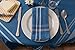 DII French Stripe Tabletop Collection Farmhouse Style Dining Table Linen Napkin Set, 20x20, Blue Chambray, 6 Piece