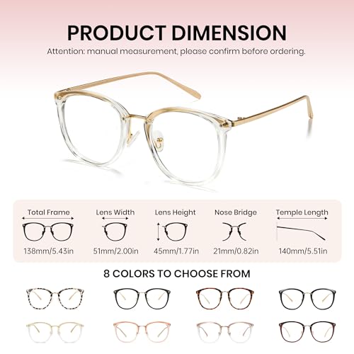 Image of Cyxus Stylish Blue Light Glasses for Woman, Lightweight Computer Glasses for Screen Time Anti Eye Strain for Work, Daily Use