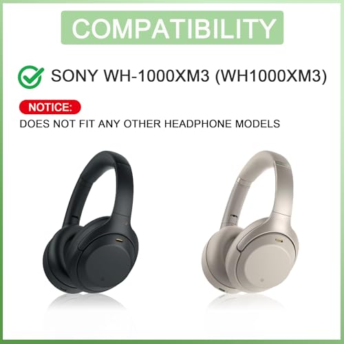 Reemplazo de almohadillas para auriculares Sony WH-1000XM3, cojines de espuma viscoelástica con aislamiento de ruido de alta densidad, mayor grosor (Dorado) miniatura 3