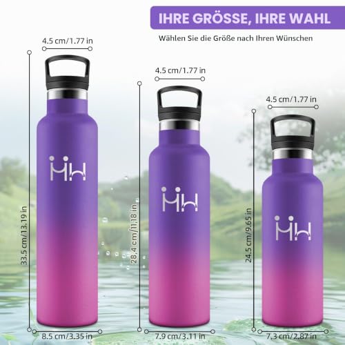 HoneyHolly Thermosflasche, 500ML BPA-Frei, Trinkflasche Edelstahl, Auslaufsichere Isolierflasche Doppelwandig, Wasserflasche Edelstahl… – Ansicht 5