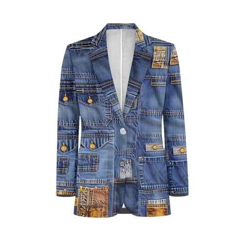 Men's Casual One Button Suit Blazer with Pockets Notch Lapel Unlined Sport Coat Comfy Slim Fit Business Suit Size Xs-5xl3