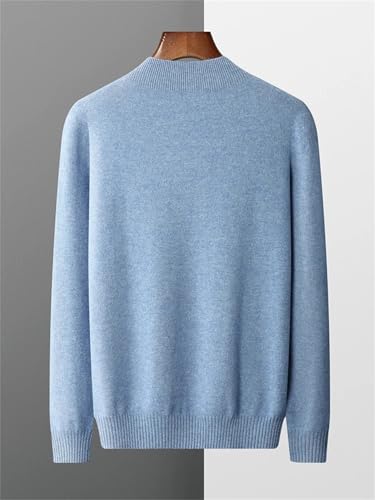 Men's Mock Neck Cashmere Sweater Winter Warm Cashmere Long Sleeve Knitwear Pullover2