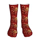 SLNFDKND Year Of The Horse 2026 Happy Chinese New Year Socks For Men Women Casual Sport Sock Fashion Tube Stockings