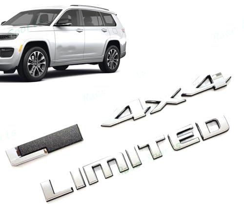 Image of Set New Rear L L Limited 4x4 Emblems Letter 3D Badge Nameplate Replacement for 2021+ L WL Universal Car (Chrome)