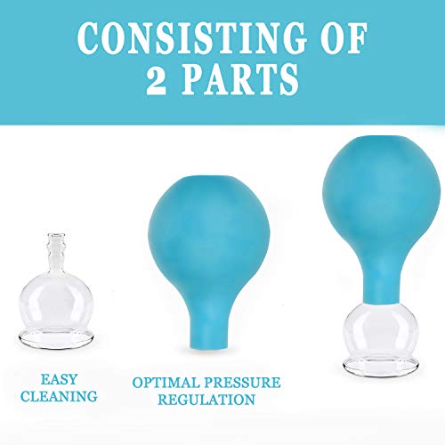 Lunata 5x Schröpfgläser aus Echtglas mit Saugball, 20-30-40-50-60 mm, Schröpfglas für eine Schröpfmassage gegen Verspannungen & Cellulite & Schmerzen - Image 5