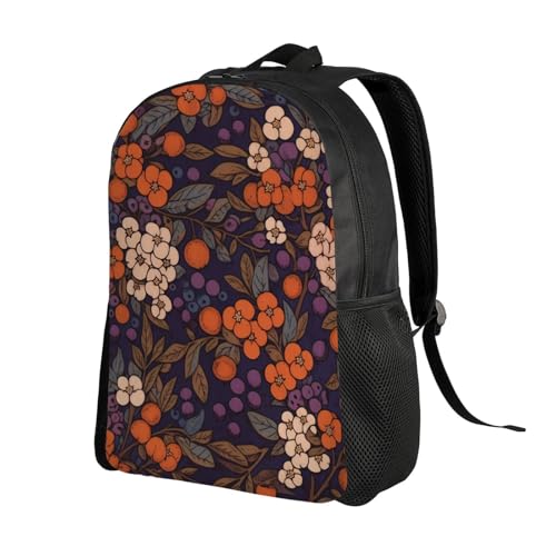 Mochila para mujeres y hombres con flores blancas, impermeable, para senderismo y viaje miniatura 2