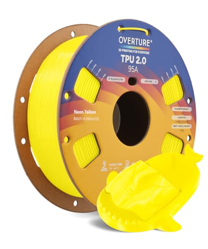 Image of OVERTURE Upgrade TPU 2.0 High-Speed Filament 1.75mm, 1kg Neon Yellow