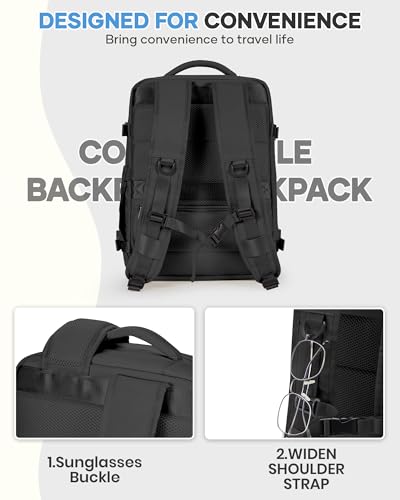 Image of Vacuum Backpack Travel, Vacpack Backpack with Vacuum 18x14x8 Personal Item Travel Bag, Mochila Compression al vacio, Carry on Flight Approved Laptop Bag Black(With Air Pump)