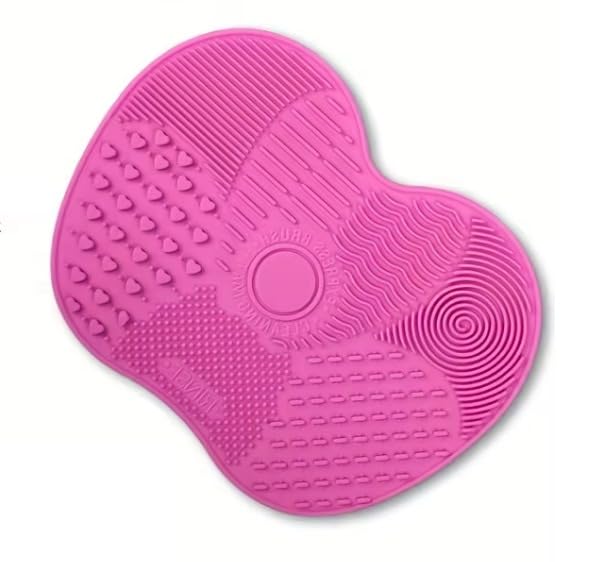 Silicone Apple-Shaped Makeup Brush Cleaner Pad With Suction Cup For Effective Cosmetic Tool Cleaning - 1 Pack