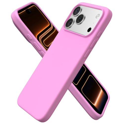 Image of ORNARTO Compatible with iPhone 17 Pro Max Case 6.9 inch, Slim Liquid Silicone 3 Layers Soft Gel Rubber Shockproof Protective Cover with Anti-Scratch Microfiber Lining-Cherry Blossom