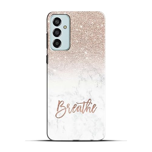 Image of COLORflow Back Cover Compatible with Samsung Galaxy F13 / M13 4G | (Best for Girls) Quotes (Breathe) Marble | Designer Printed Hard CASE Bumper Back Cover Compatible with Samsung F13 / M13 4G