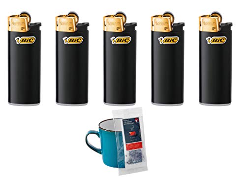 BIC Briquet Mini J25 Noir/Or (5 pièces)