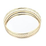 Plateau de parfum vanity - l'assiette est décorée de motifs, et élégante, plateau de cosmétiques