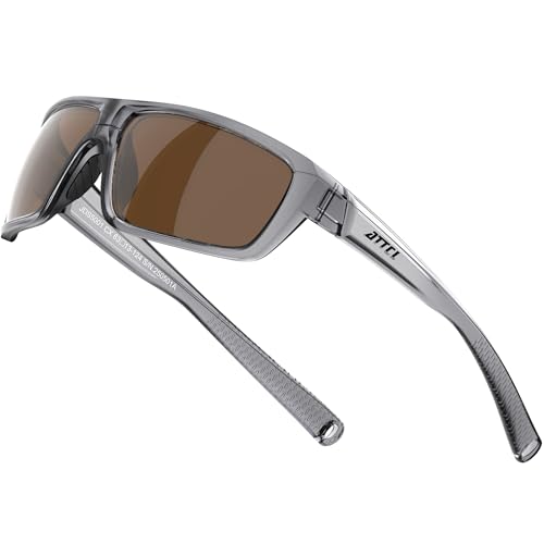 Image of ATTCL Polarized Sunglasses Men for Fishing: UV Protection Lightweight TR90 Sports Wrap Sun Glasses Driving Golf Running