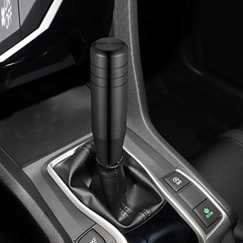 Tomall 5.1'' Car Gear Stick Shifter Knobs Lengthened Weighted Aluminum Alloy Car Shift Head Knob M8 M10 M12 Screw Car Universal Manual Transmission (Black) #TOP3