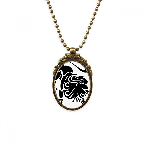 Collier laiton antique Leo cadeau anniversaire zodiaque pour homme stylé
