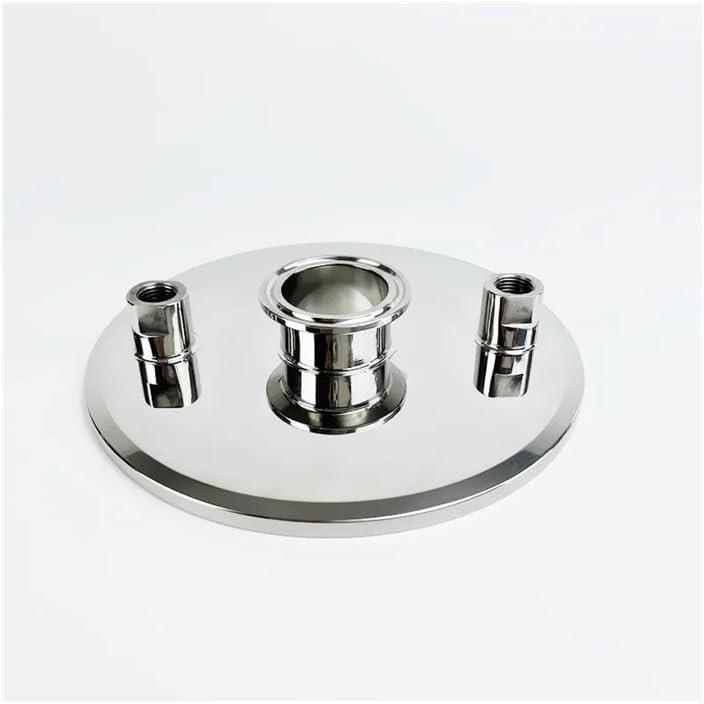 6" (154mm) OD167 Tri-clamp Flat Cover/Cap with 1.5" Ferrule Clamp and 1/4" FNPT * 2 for Extractor,SS304