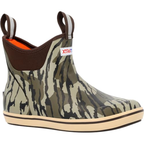 Image of XTRATUF Men's Mossy Oak Bottomland Ankle Deck Boot, Mossy Oak Bottomland, Size 9(M)