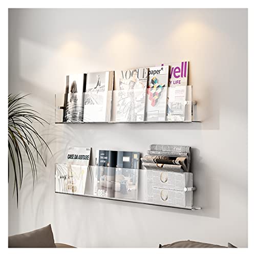 QIYFOZ Revistero de Pared de acrílico Transparente, Paquete de 3, para catálogos comerciales Grandes, para Oficina, periódicos y exhibidores de cafeterías.