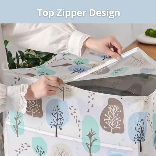Image of Waterproof & Dust-Proof Washing Machine Cover,Top Load Washing Machine Cover for Lg,Samsung,Godrej, Whirlpool,6Kg,6.5Kg,7Kg & 7.5Kg,Colorful Trees (60 x 63 x 87 cms)