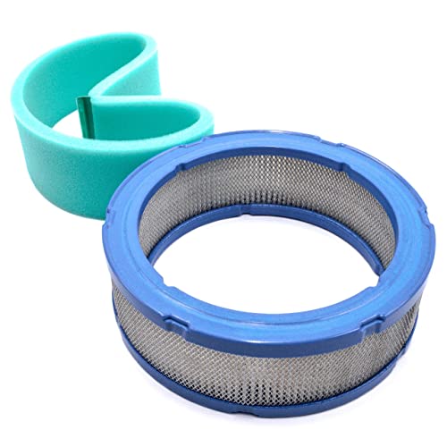 vhbw Set de filtros compatible con Toro Sand Pro 3020 E, Sand Pro 5020 motor cortacésped - 2x filtro de repuesto (filtro de aire, prefiltro)