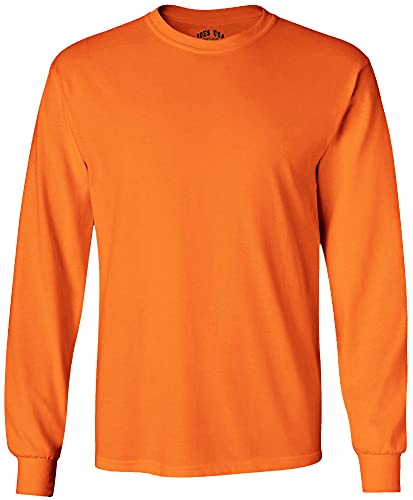 Joe's USA Men's Long Sleeve Heavy Cotton Crew Neck Tees in 29 Colors: S-5XL