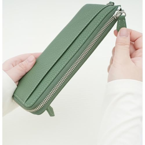 Rfid Blocking Zipper Around Wallet for Women Genuine Leather Long Wallet Wristlet Clutch Purse Bag3