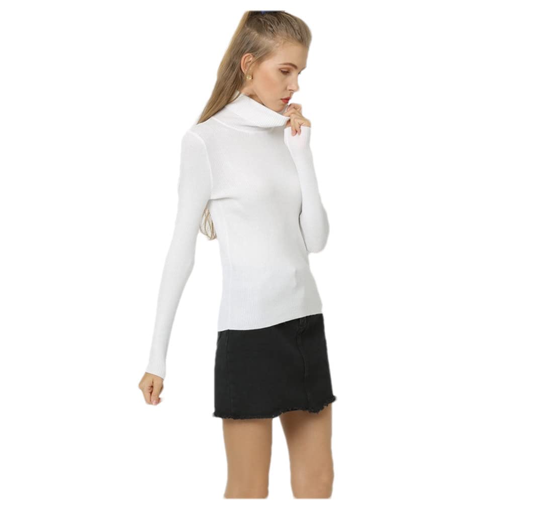 Automne et hiver Basiques Modèles Pull à col roulé Femmes Bas Slim Tops Tricot Pull Doux