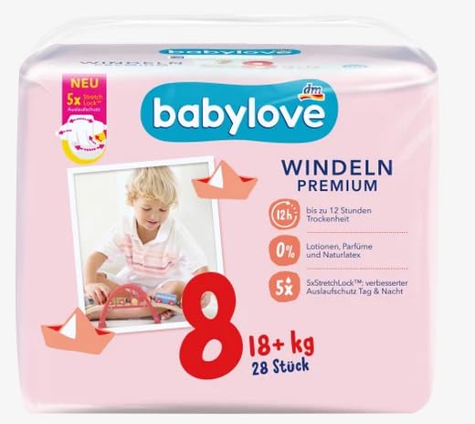 babylove Pack de 28 pañales premium tamaño 8 18+ kg