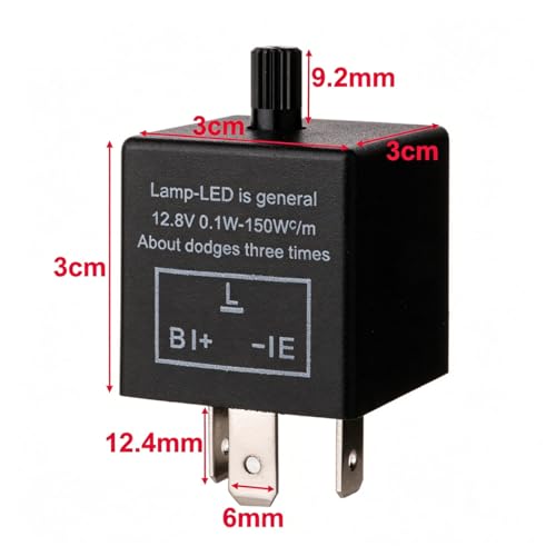 Image of Gebildet 2 pieces 12V 3 Pin Electronic LED Flasher Relay 0.1W-150W c /m Motorcycle Turn Signal Adjustable Flasher CF-14KT, comes with 6pcs Terminals