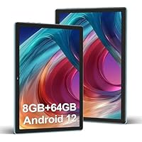 Tablette 10 Pouces 4Go RAM(Extensible jusqu'à 8 Go) 64Go ROM 1TB Extensible, Tablette Android 12 avec 5G WiFi, Bluetooth 5.0, 8 cœurs 2.0 GHz, 6000mAh, 1280 * 800, Type-C, Tablette Tactile, Bleu