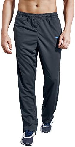 ZENGVEE Men's Sweatpant with Pockets Open Bottom Athletic Pants for Jogging, Workout, Gym, Running, Training(Solid Gray,L)