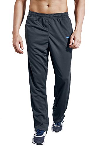 Zengvee Men's Sweatpant With Pockets Open Bottom Athletic Pants For Jogging, Workout, Gym, Running, Training(Solid Gray,L) #TOP2