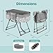 SereneLife Foldable Dog Bath Tub with Adjustable Height, 360° Access, Drain Hose & Storage Pockets – 130 lb Capacity Grooming Station for Indoor/Outdoor Use (Gray)