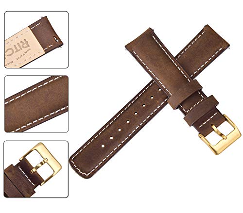 Image of Ritche Christmas Gift Quick Release Leather Watch Bands Genuine Watch Straps for Men Women Top Grain Leather Watch Strap, White Elephant Gifts, Stocking Stuffers for Men, Father's Day gifts