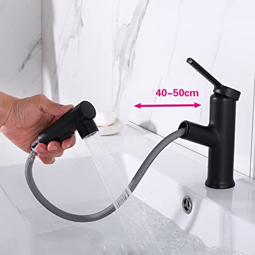 Grifo de lavabo extraíble monomando de latón macizo con tres tipos de flujo de agua 5