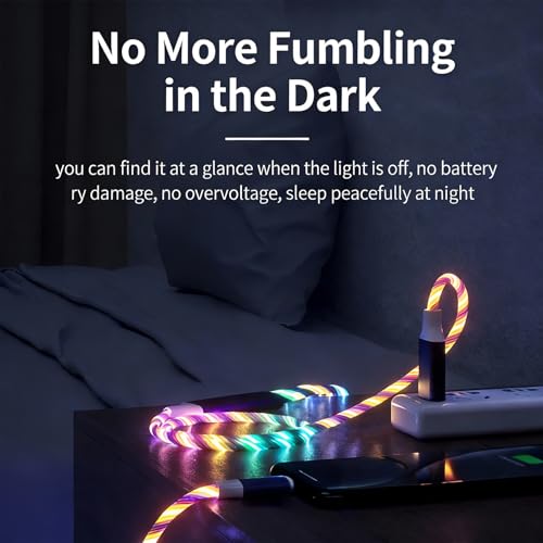 Image of 3-in-1 LED Colorful Flowing Light Fast Charging Cable 39-inch, Soft PVC USB Cable with Super Fast Charging, High-Speed Data Sync & Energy-Saving Light Effect, Compatible with Nearly All Devices.