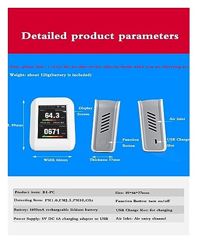 Detector de CO2 con análisis en tiempo real de partículas PM 2.5 y contaminación 7