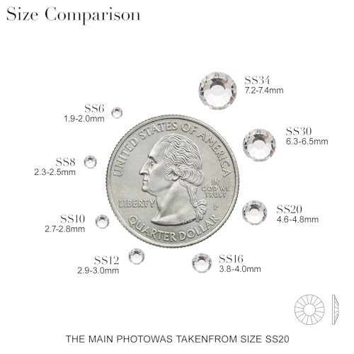 Image of Novani Rhinestones 3000pcs SS6 (1.9-2.0mm) Glass Flatback Crystal Clear | Non-Hotfix Round Gems for Nail Art, Crafts, Makeup, DIY Decoration